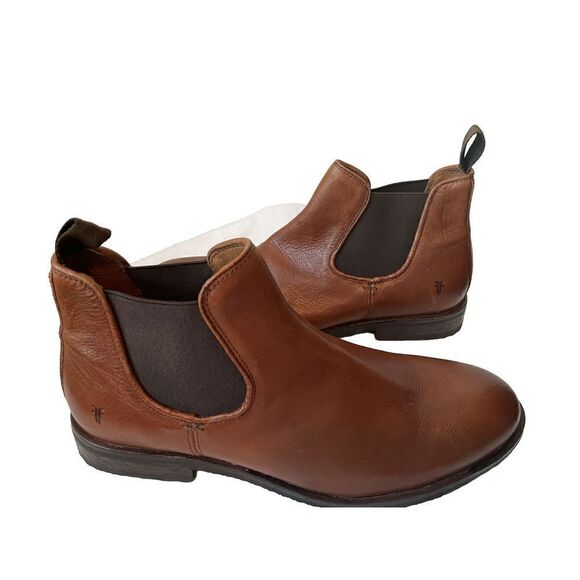 New $348  Frye Men\'s Grant Chelsea Boot Cognac 8.5D